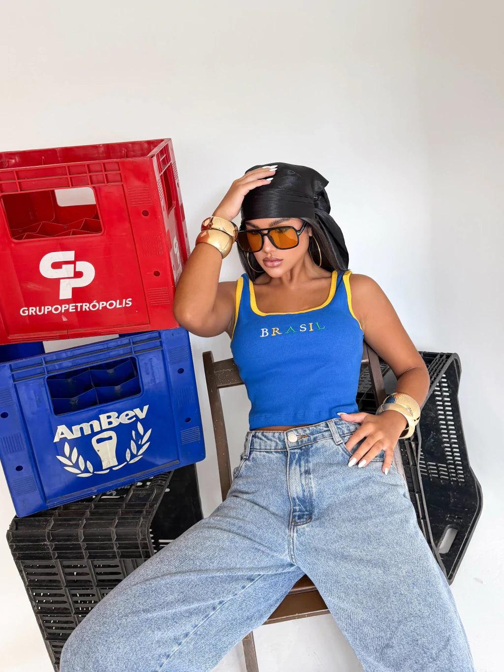 Cropped regata Brasil- Estilo com identidade